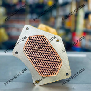 Corps échangeur thermique refroidisseur huile Caterpillar jaune pour engins TP
