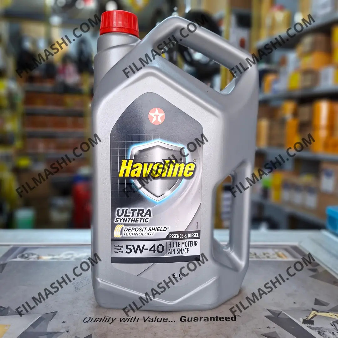 Lubrifiant moteur synthétique Havoline 5L chez Filmashi pour essence et diesel